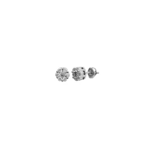 Honeycomb Stud Earrings (Silver)