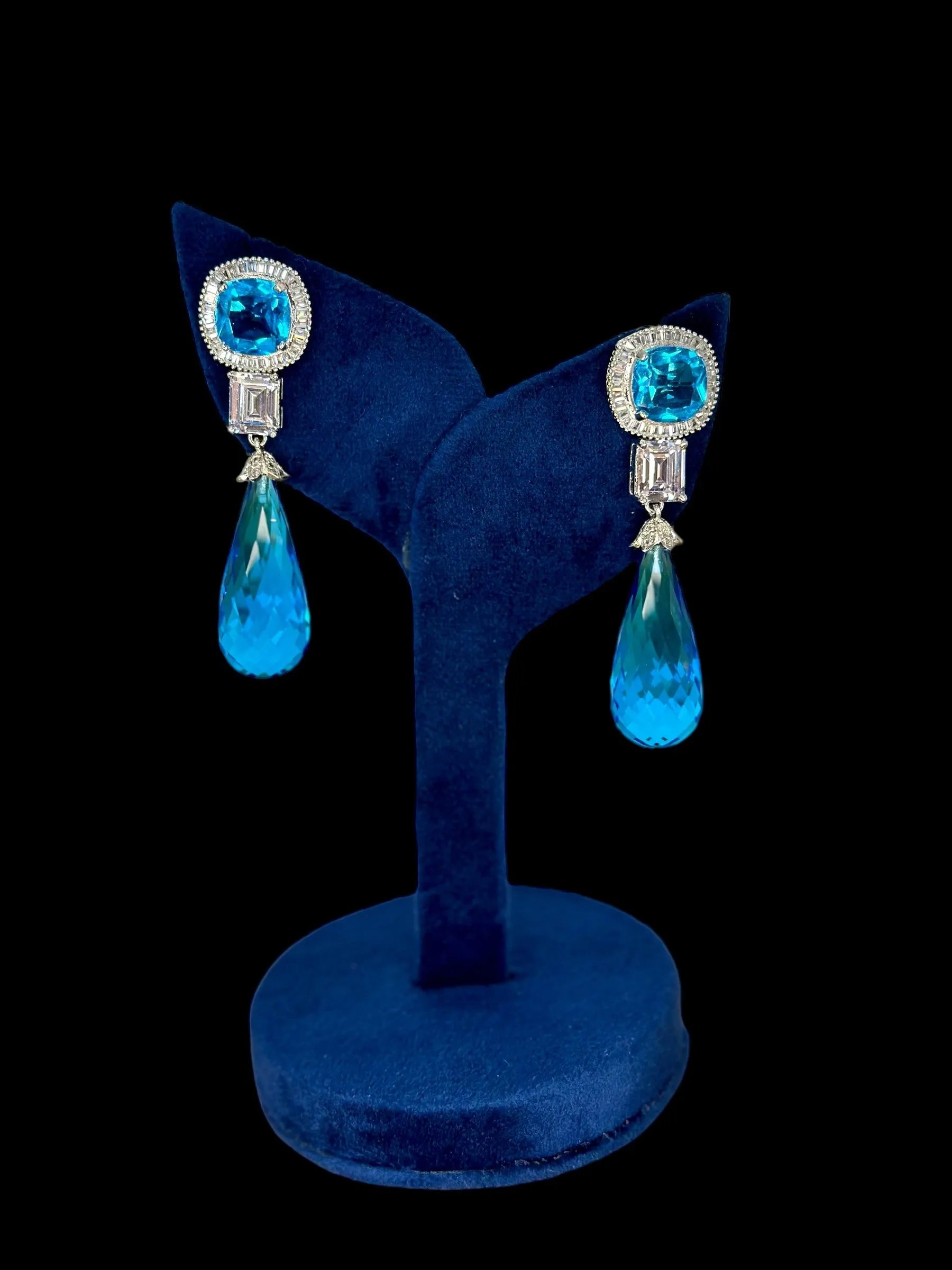 Hues of Blue modern hydro stone earrings
