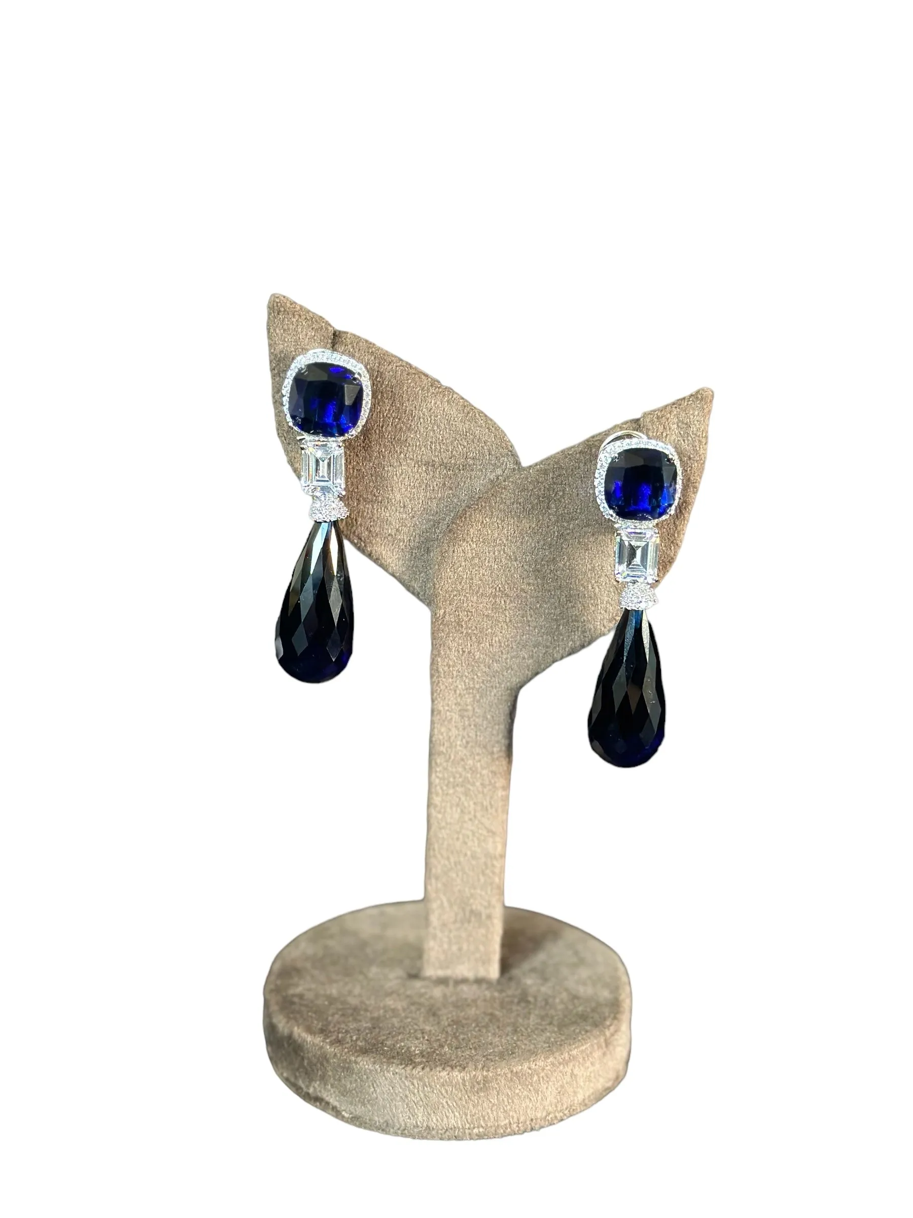 Hues of Blue modern hydro stone earrings
