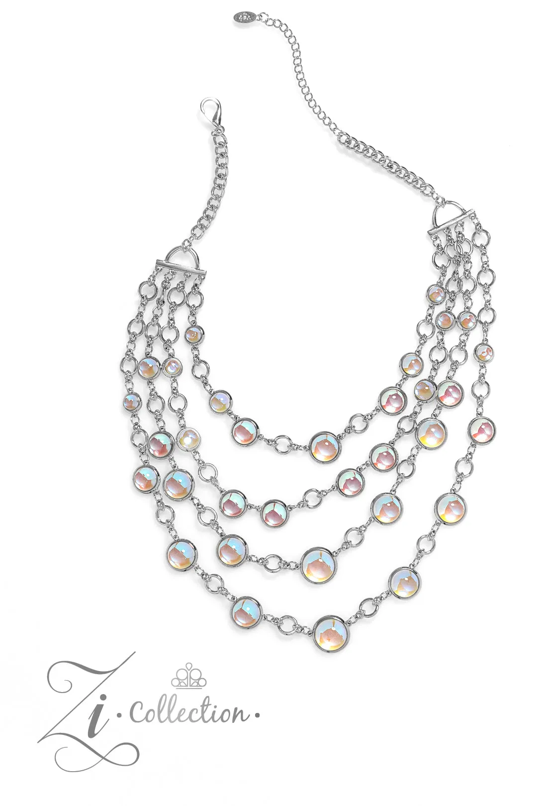 Hypnotic - 2023 Zi Collection - Multi Glassy Iridescent Bead Paparazzi Statement Necklace