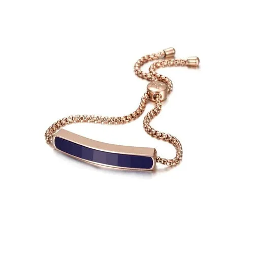 Hypoallergenic Gold Plated Chain Bracelet for Women - Adjustable Bar Design