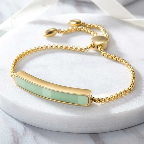 Hypoallergenic Gold Plated Chain Bracelet for Women - Adjustable Bar Design