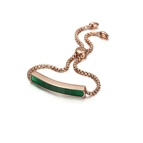 Hypoallergenic Gold Plated Chain Bracelet for Women - Adjustable Bar Design