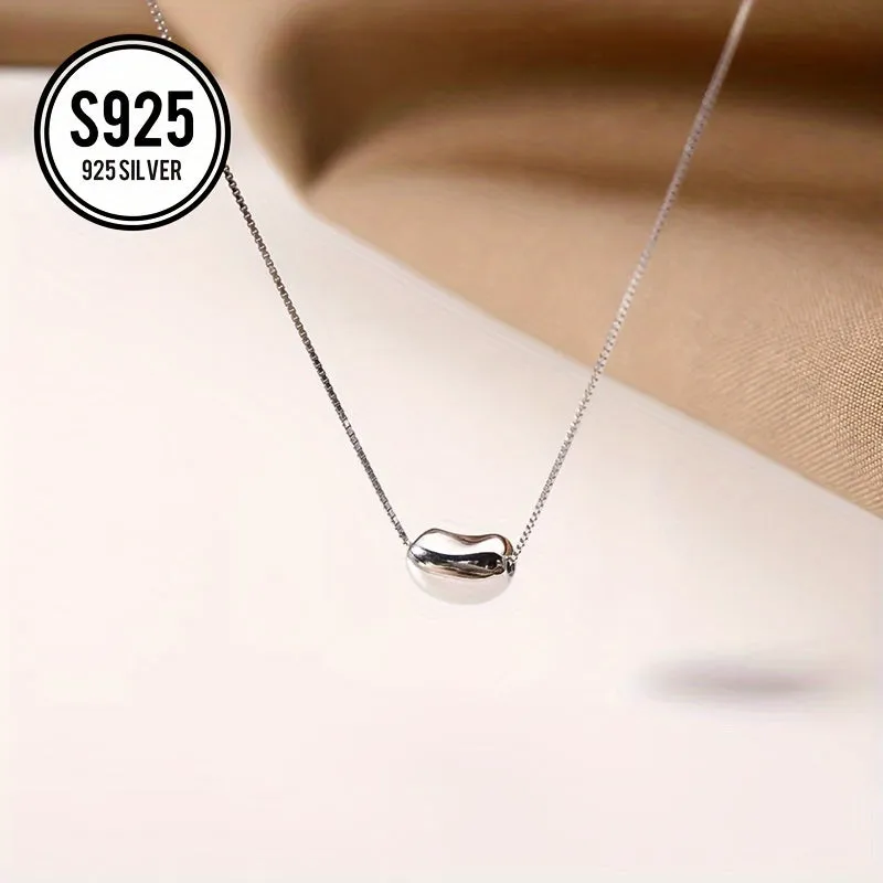 Hypoalljsonergenic Round Bean Necklace Women's Minimalist Style Bean