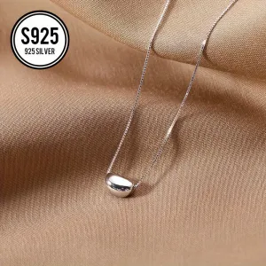 Hypoalljsonergenic Round Bean Necklace Women's Minimalist Style Bean