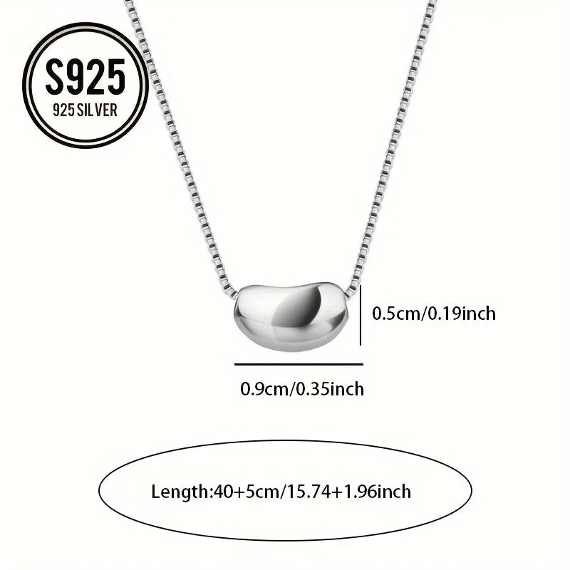 Hypoalljsonergenic Round Bean Necklace Women's Minimalist Style Bean