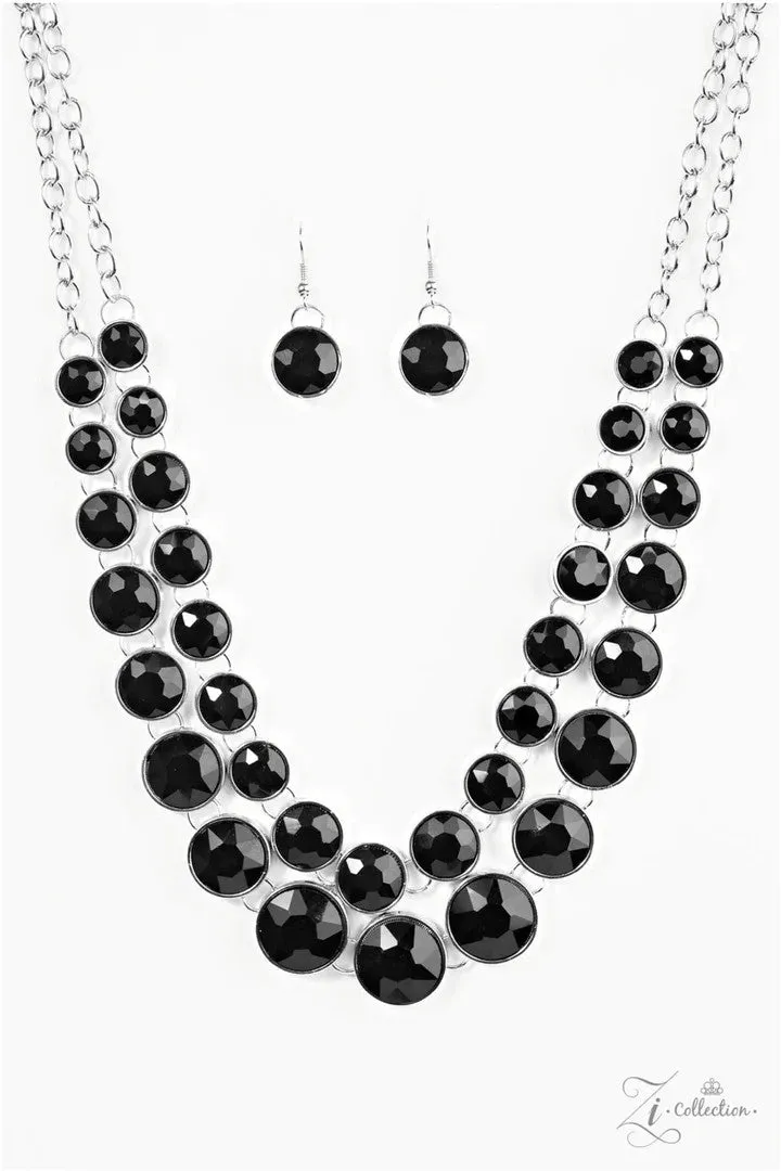 Iconic - 2017 Zi Collection - Black Faceted Bead Paparazzi Statement Necklace