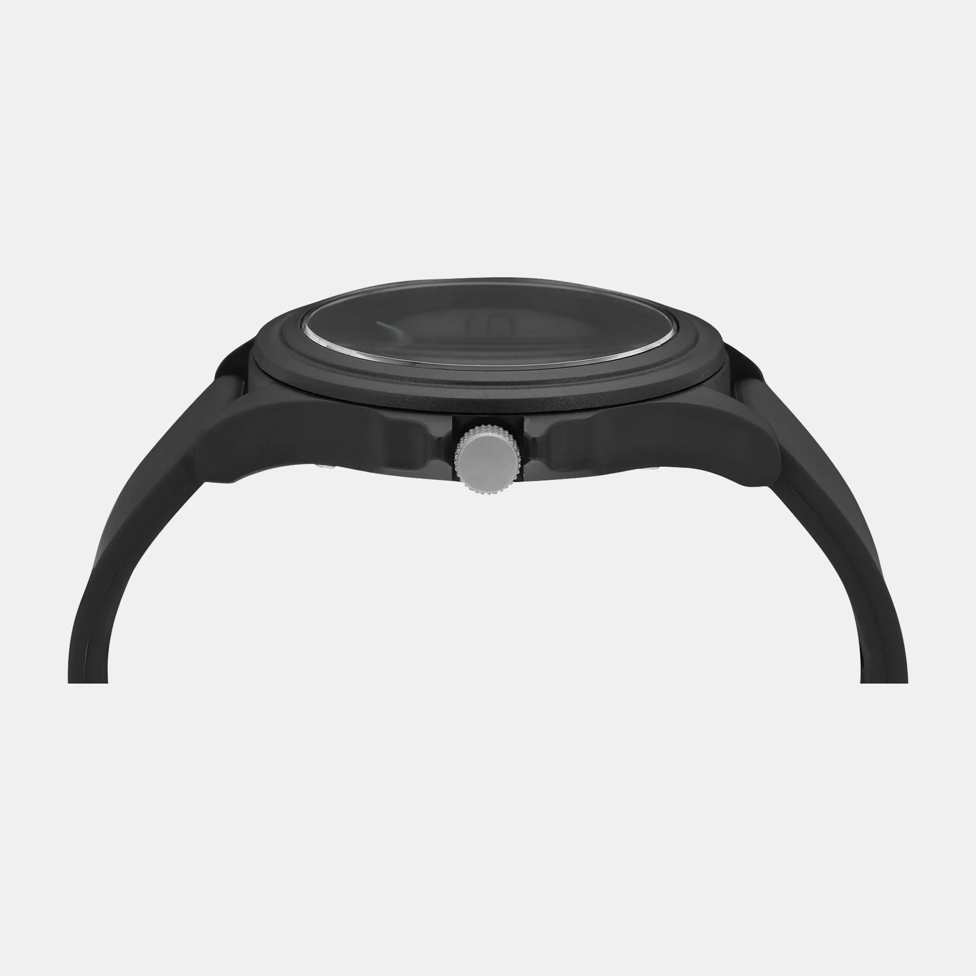 Iconic Black Men's 3 Hands Analog Silicon Watch UWUCG0308