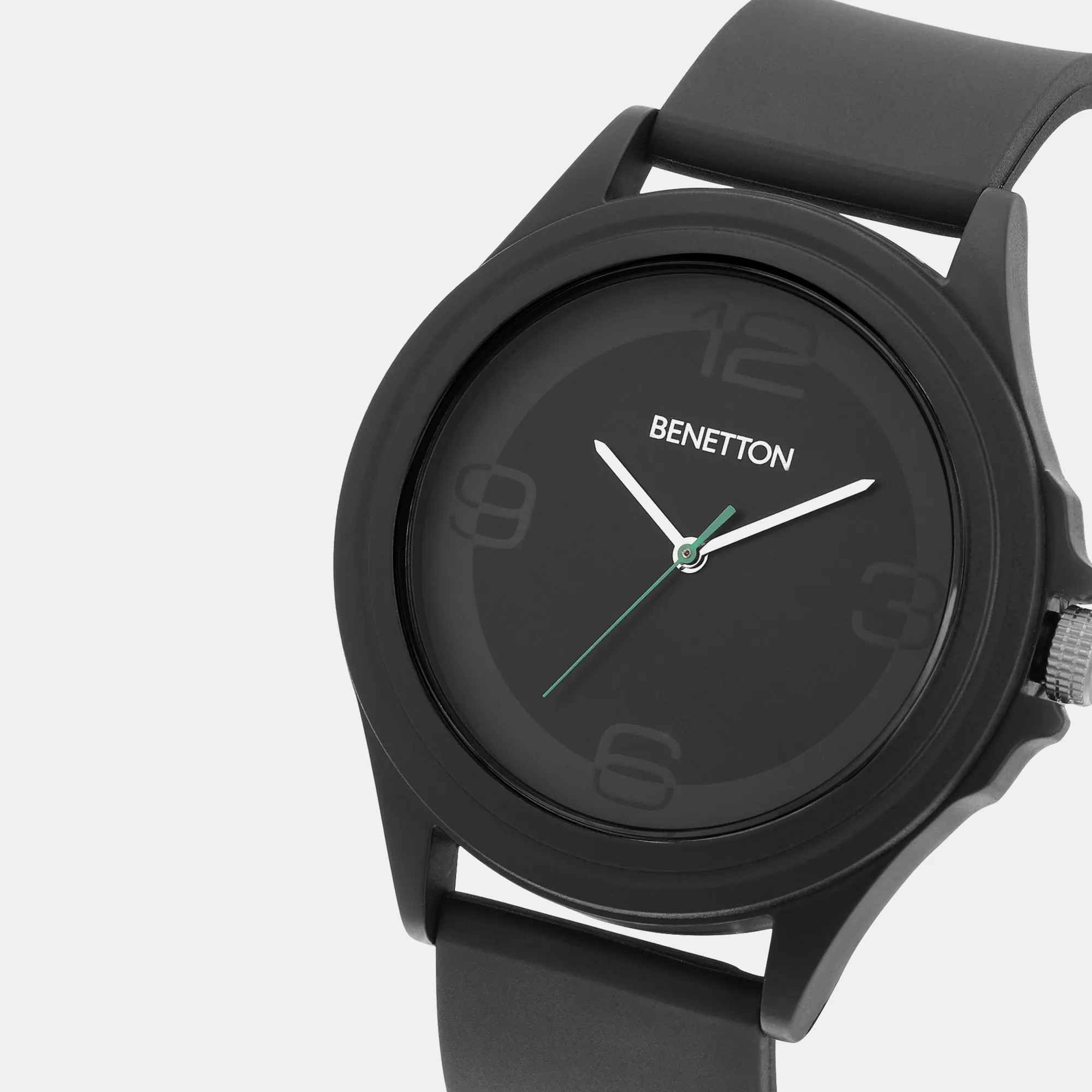 Iconic Black Men's 3 Hands Analog Silicon Watch UWUCG0308