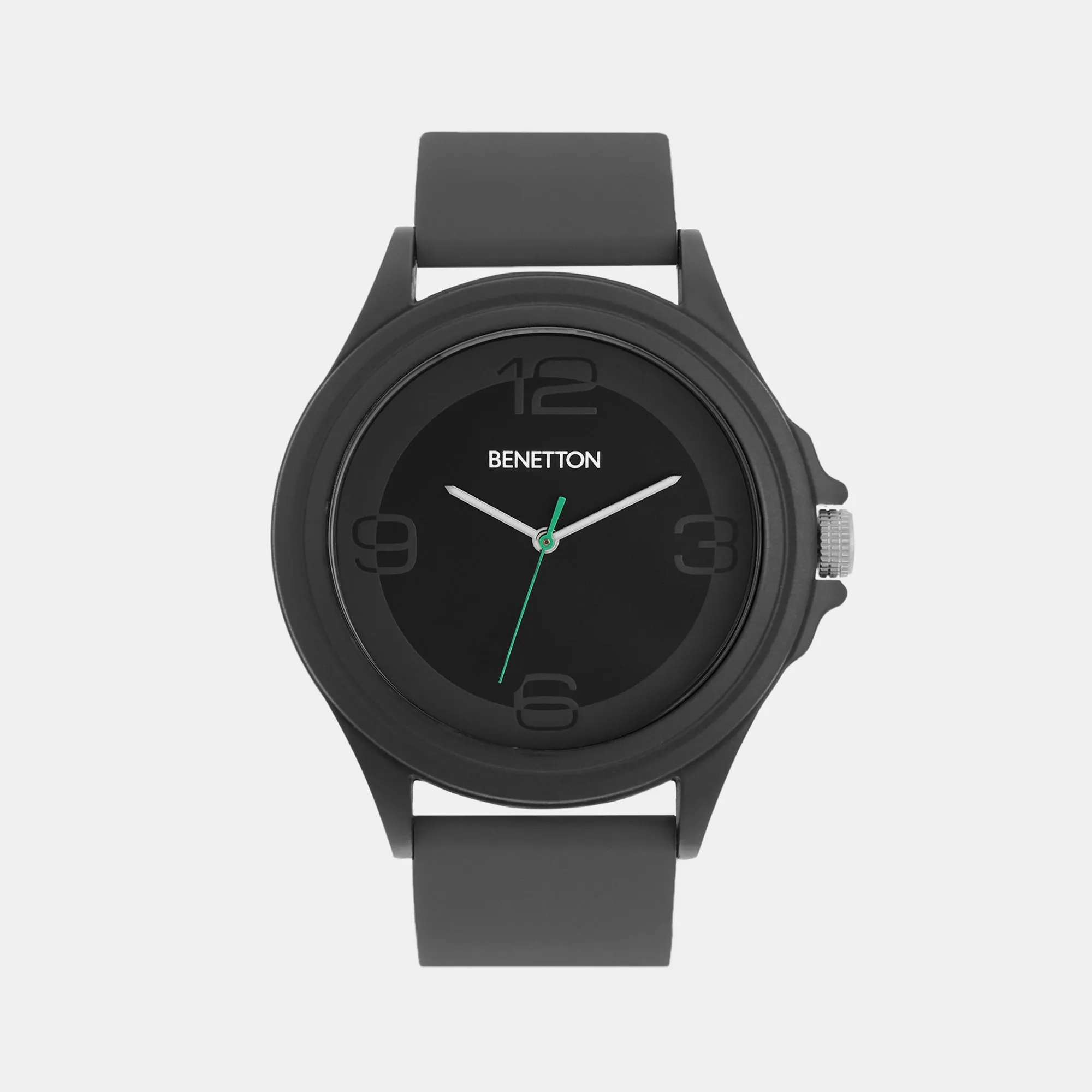 Iconic Black Men's 3 Hands Analog Silicon Watch UWUCG0308