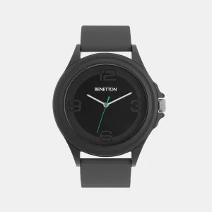 Iconic Black Men's 3 Hands Analog Silicon Watch UWUCG0308