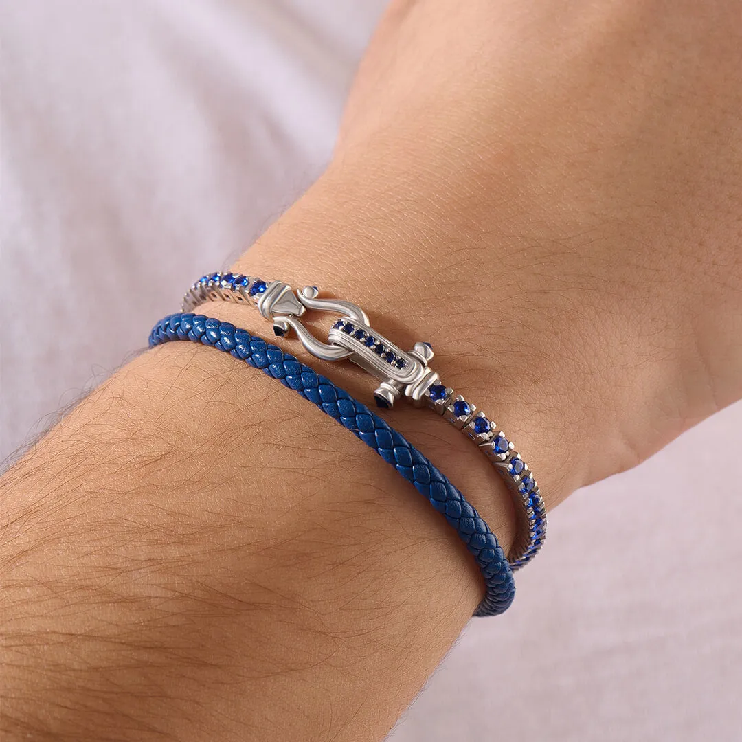 Iconic Tennis & Leather Wrap Bracelet in Gold