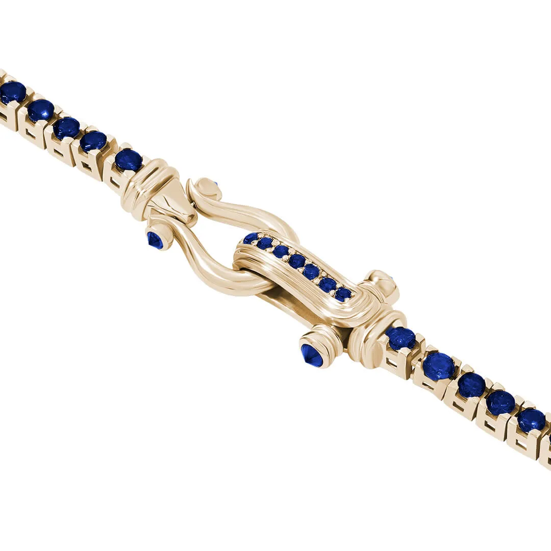 Iconic Tennis & Leather Wrap Bracelet in Gold