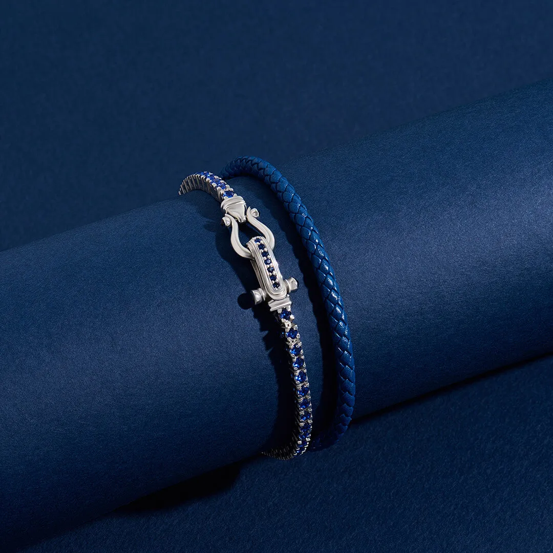 Iconic Tennis & Leather Wrap Bracelet in Gold