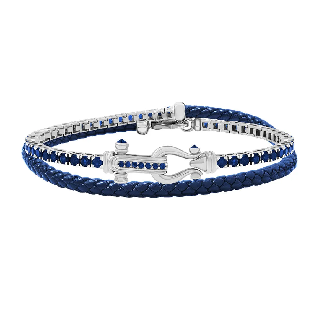 Iconic Tennis & Leather Wrap Bracelet in Gold