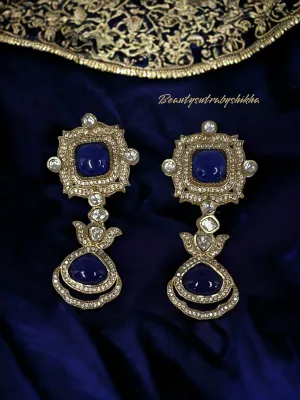 Indigo blue modern earrings