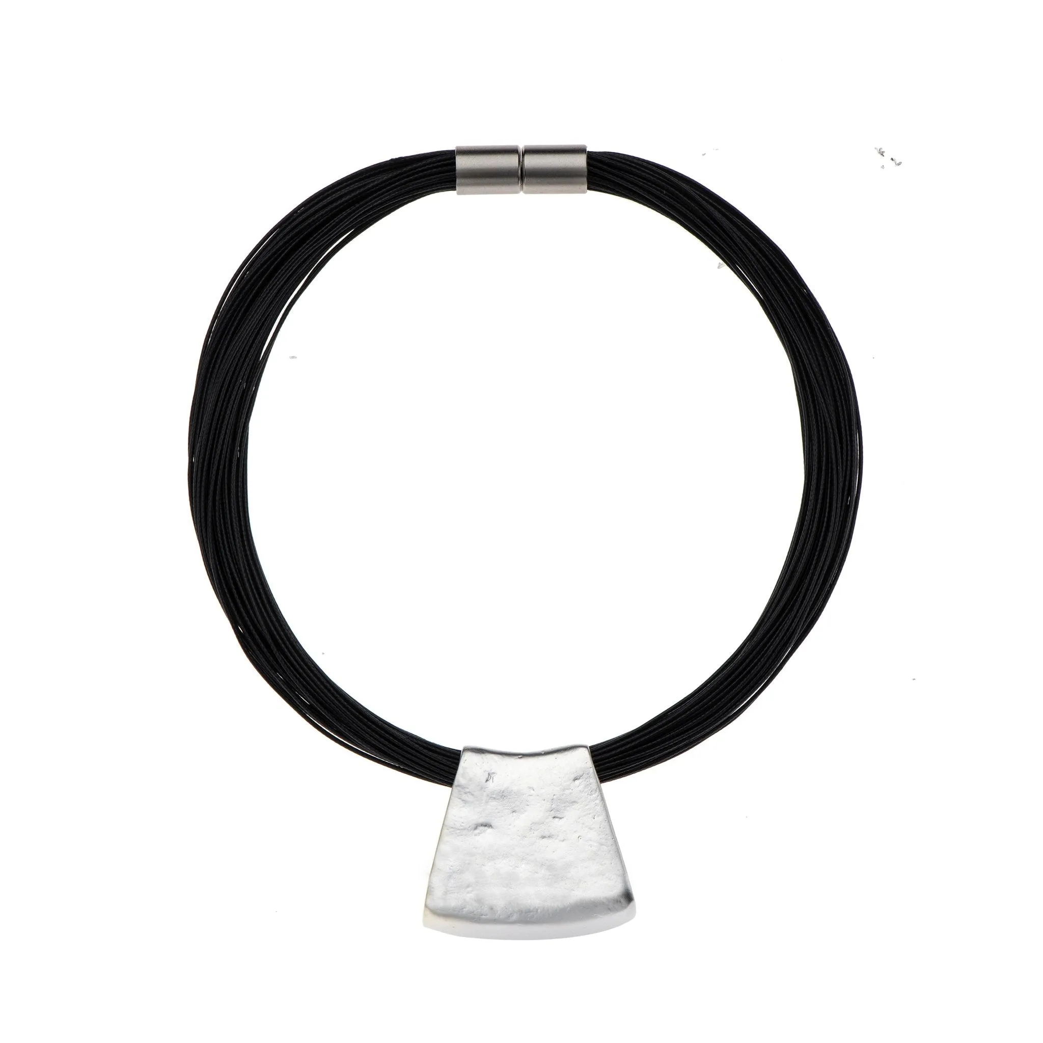 Jessica - Ochre cord & sterling silver pendant necklace