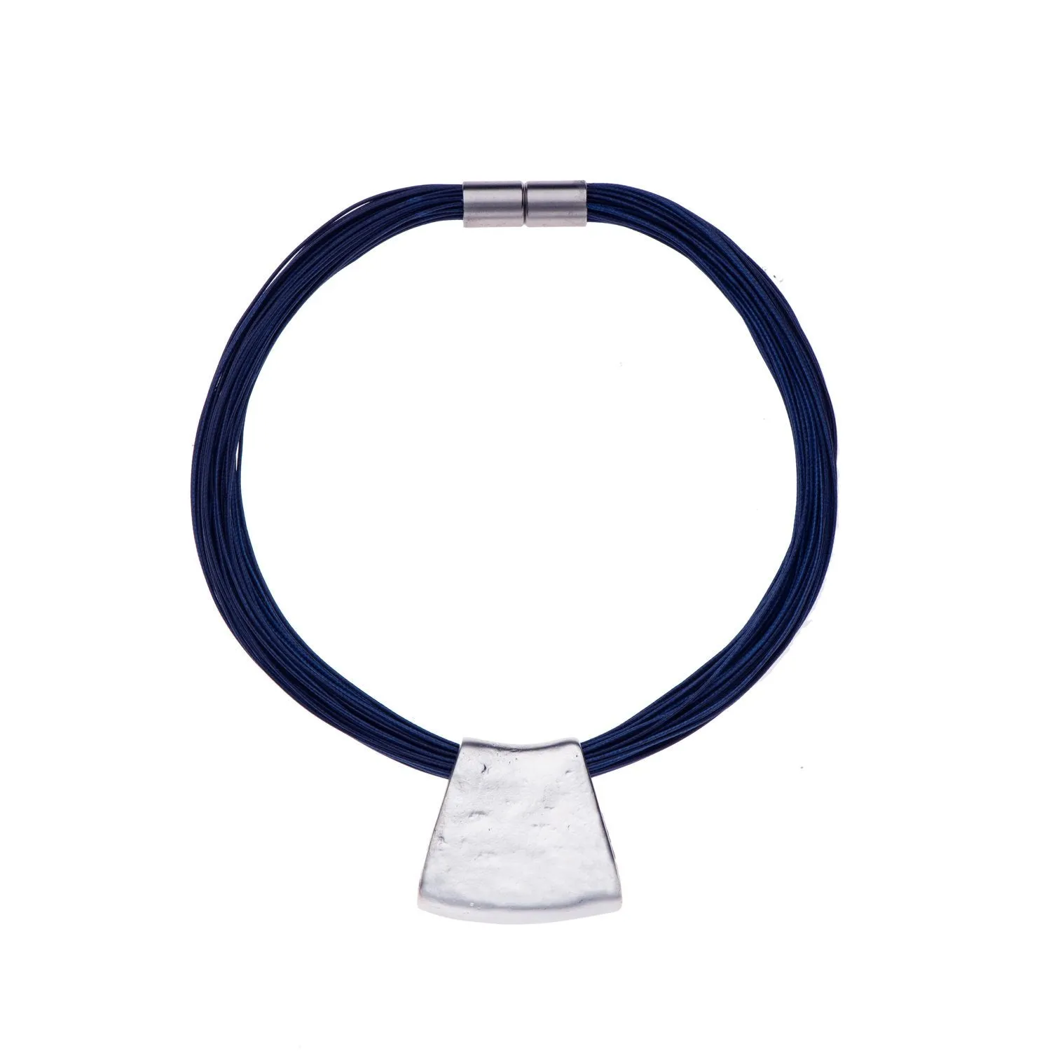 Jessica - Ochre cord & sterling silver pendant necklace