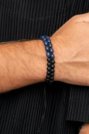 Just Play Cool - Blue - Stone Bead Paparazzi Pull-Cord Bracelet