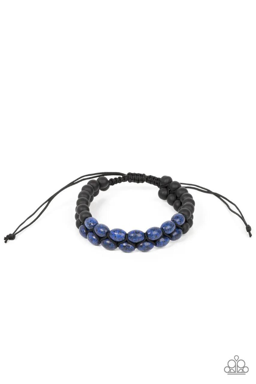 Just Play Cool - Blue - Stone Bead Paparazzi Pull-Cord Bracelet