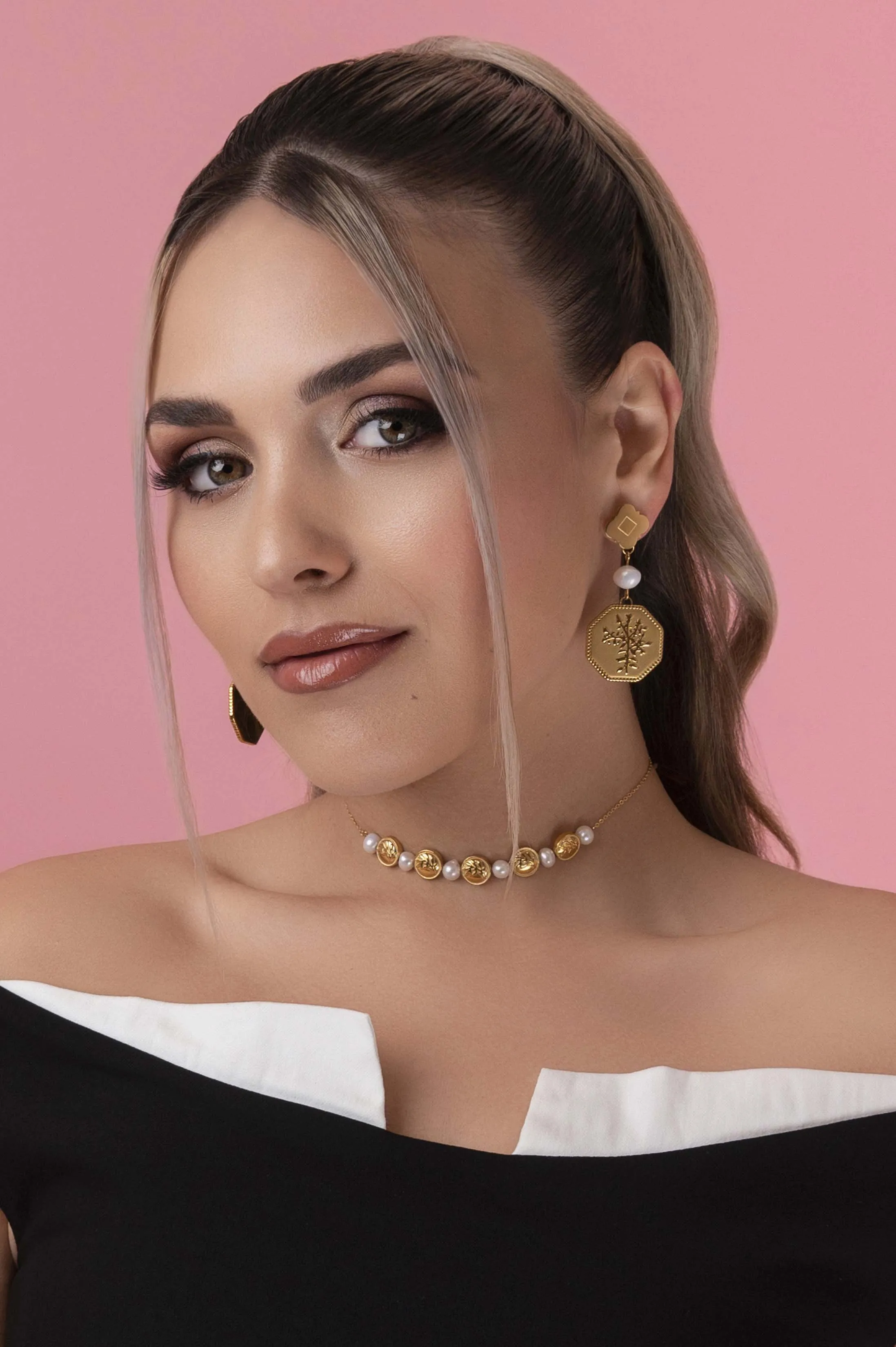 Katerina's Coin & Freshwater Pearl Statement Choker