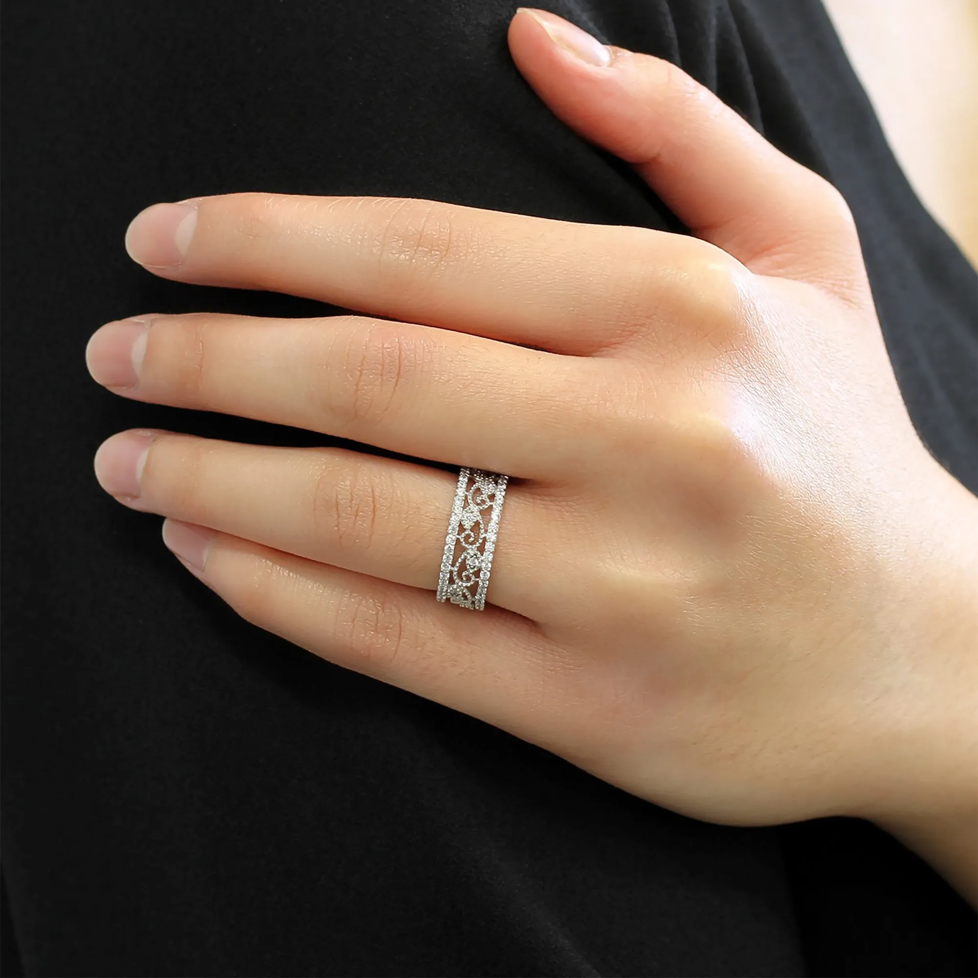 Lacy Vintage Eternity Ring