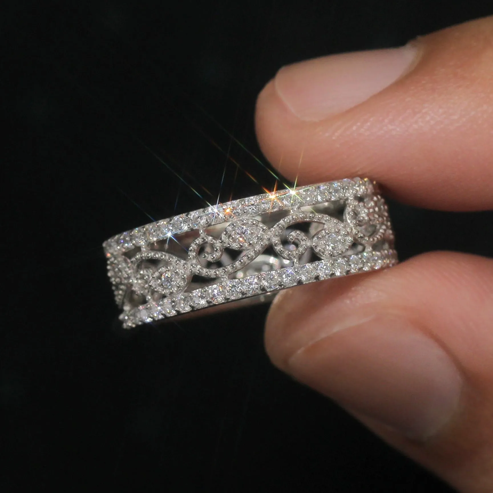 Lacy Vintage Eternity Ring