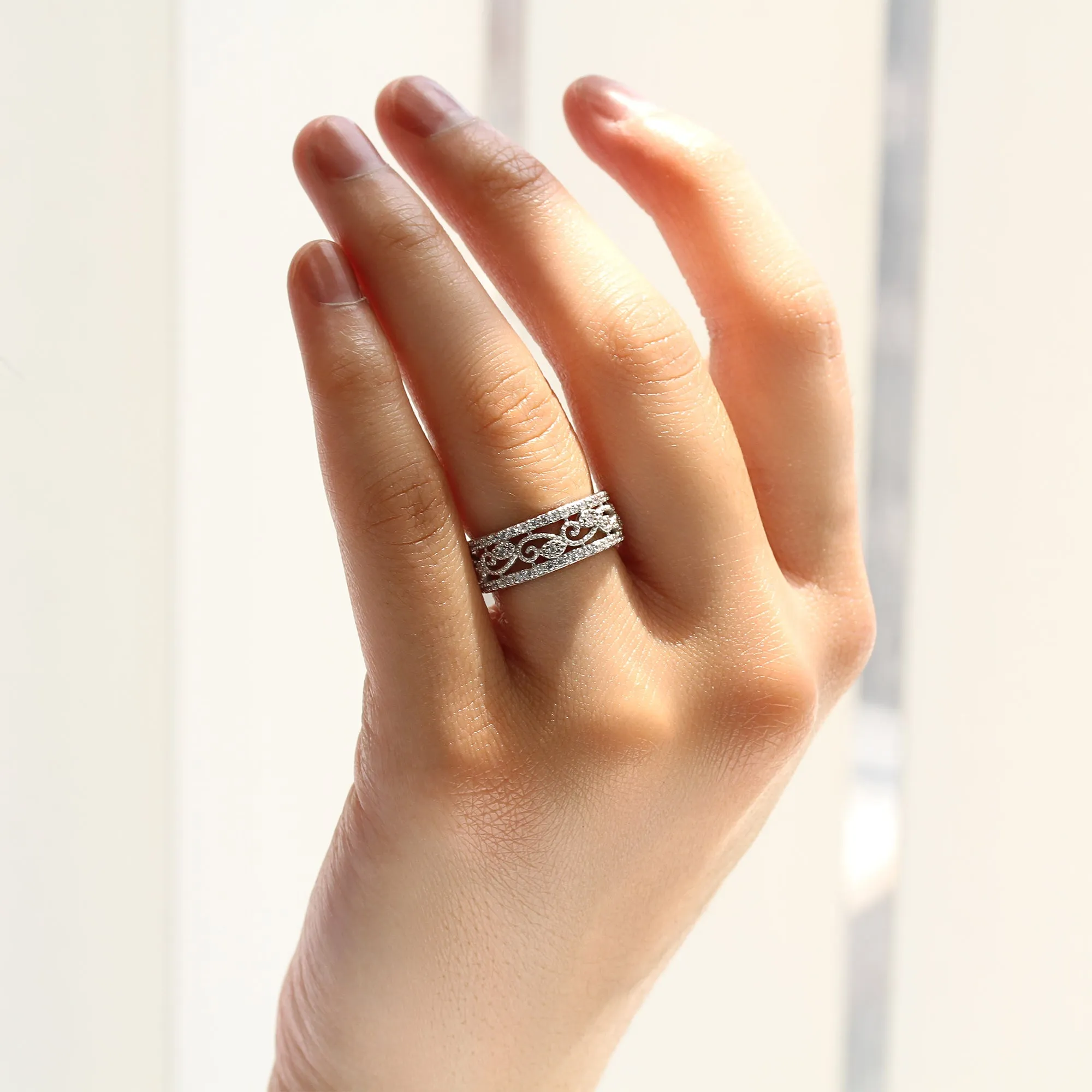 Lacy Vintage Eternity Ring
