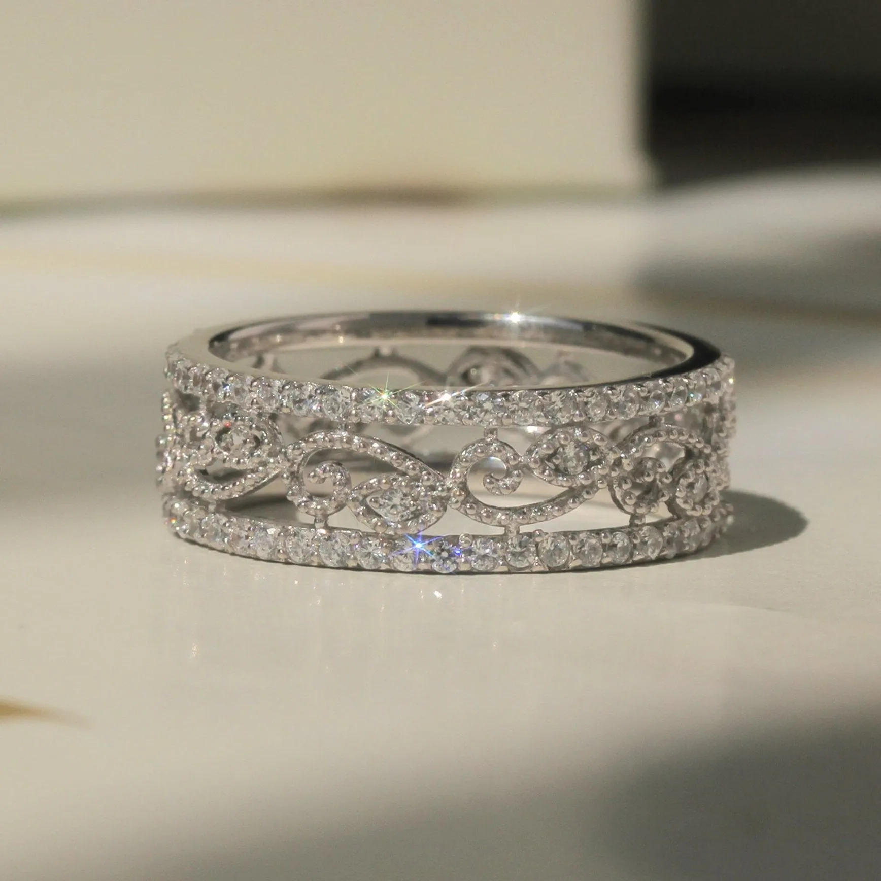 Lacy Vintage Eternity Ring
