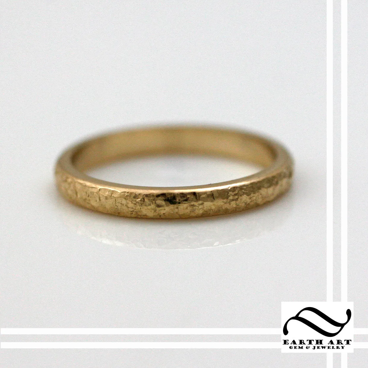 Ladies Aspen Ring - 14k - Hand textured tree bark ring