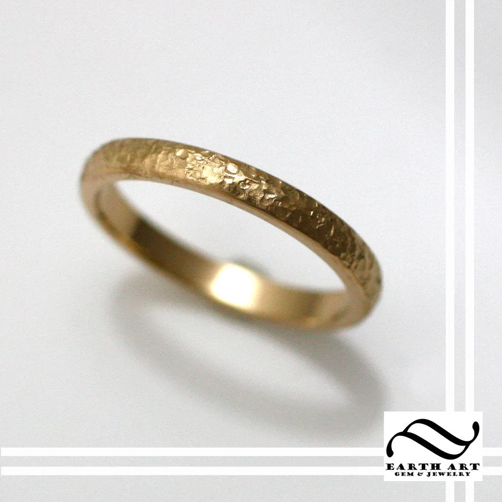 Ladies Aspen Ring - 14k - Hand textured tree bark ring