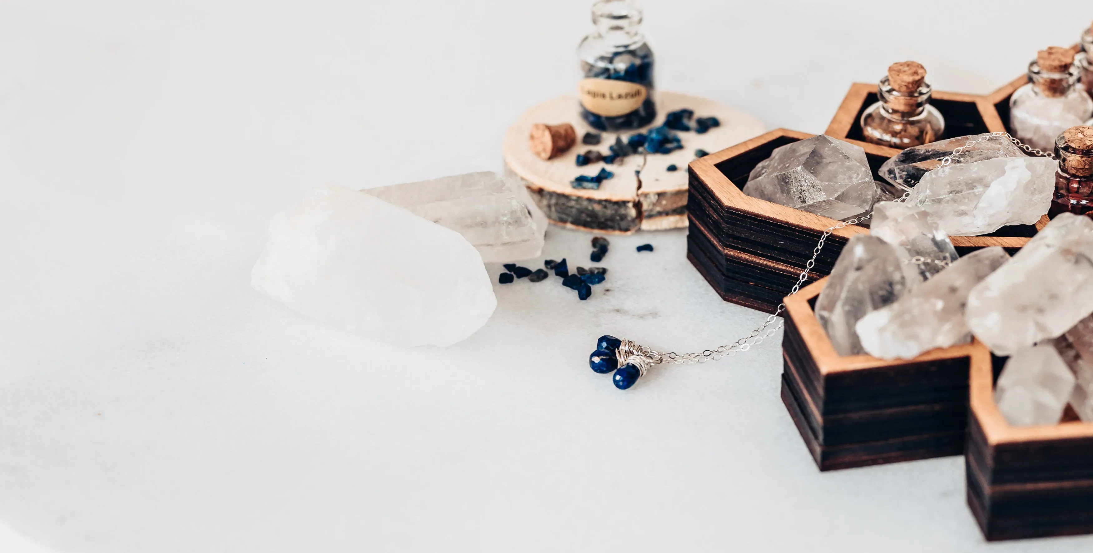Lapis Lazuli Gemstone Drops Sterling Silver Necklace As Seen On Seal Team