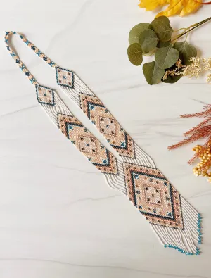 Layla Long Glass Bead Statement Necklace
