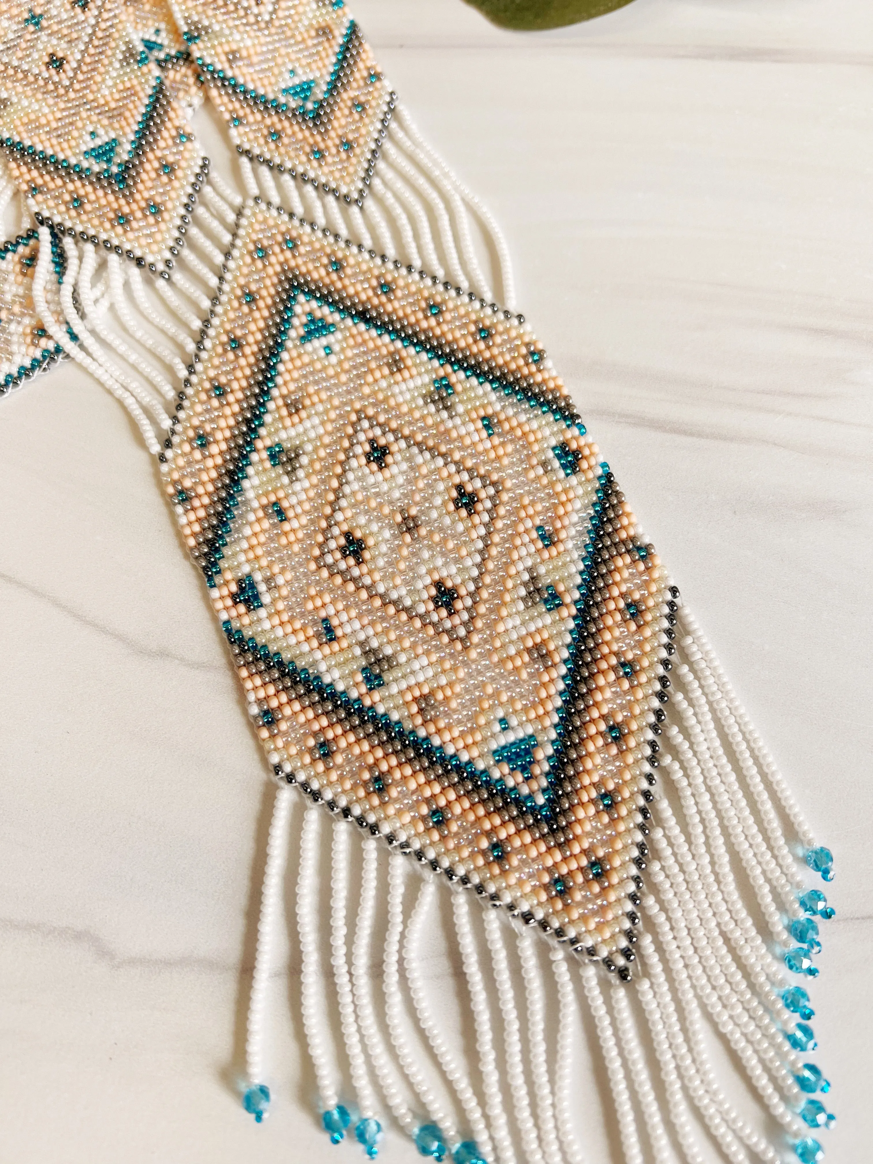 Layla Long Glass Bead Statement Necklace