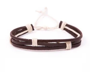 leather bracelet multistrand - white cord