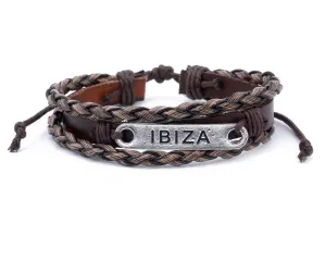 Leather Multistrand Bracelet metal Ibiza