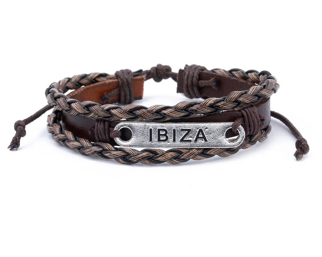 Leather Multistrand Bracelet metal Ibiza