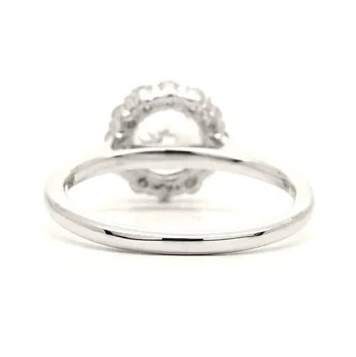Lily - Flower Round Halo Engagement Ring