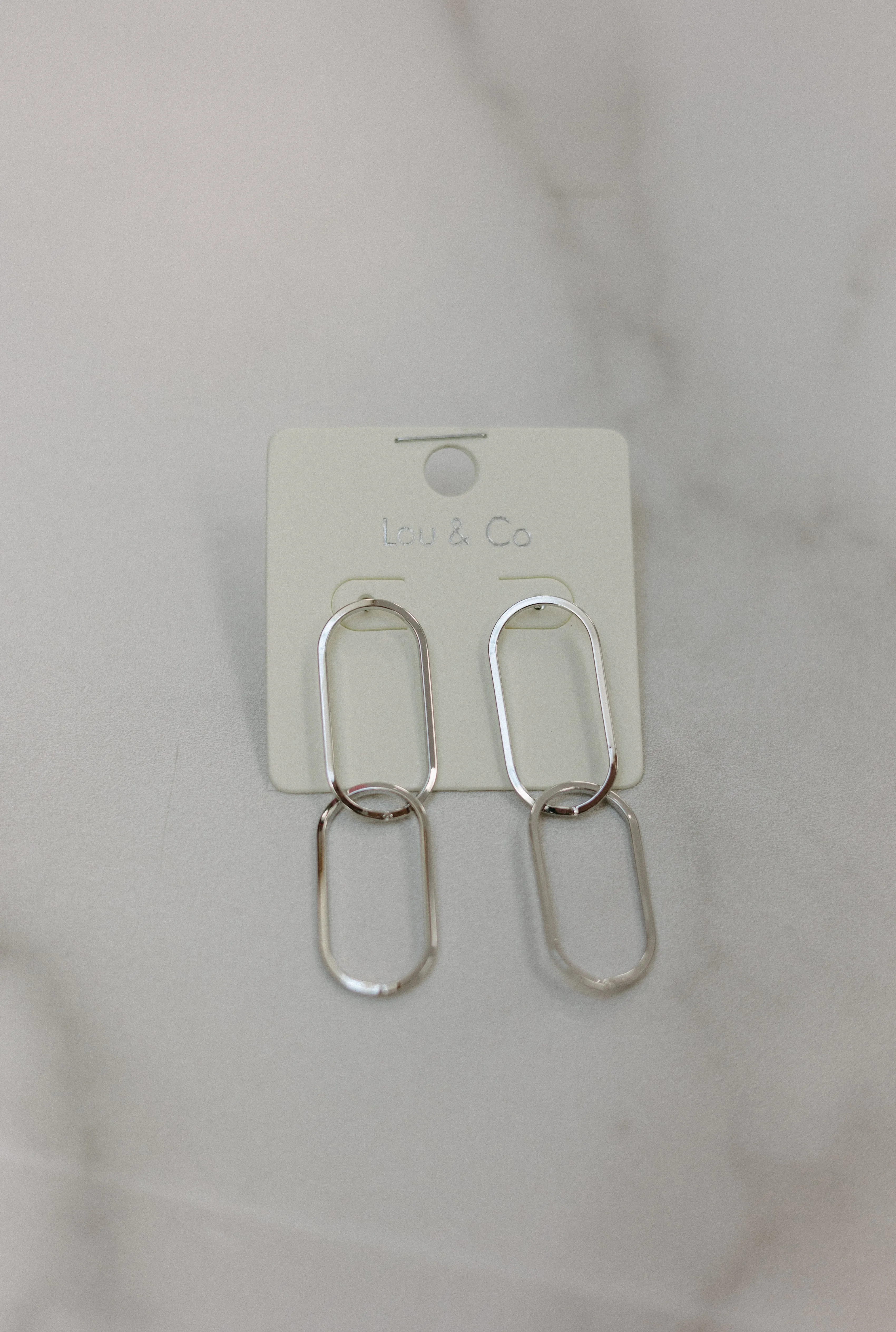 Linked Oval Dangle Earrings