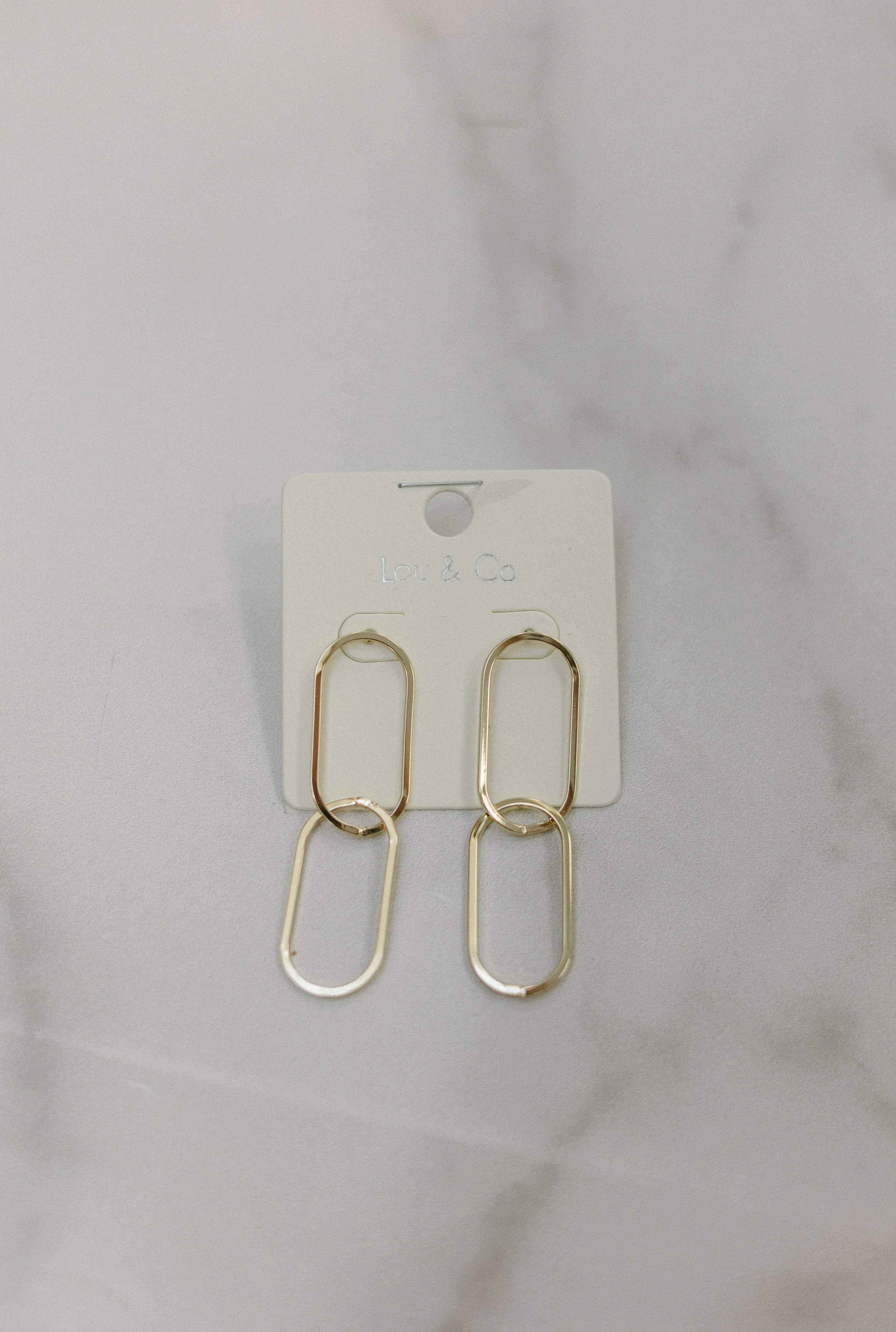 Linked Oval Dangle Earrings