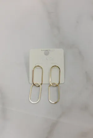 Linked Oval Dangle Earrings