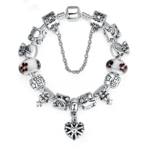 Luxury Silver Charm Bracelets & Bangle for Women With High Quality Murano Glass Beads DIY Christmas Gift