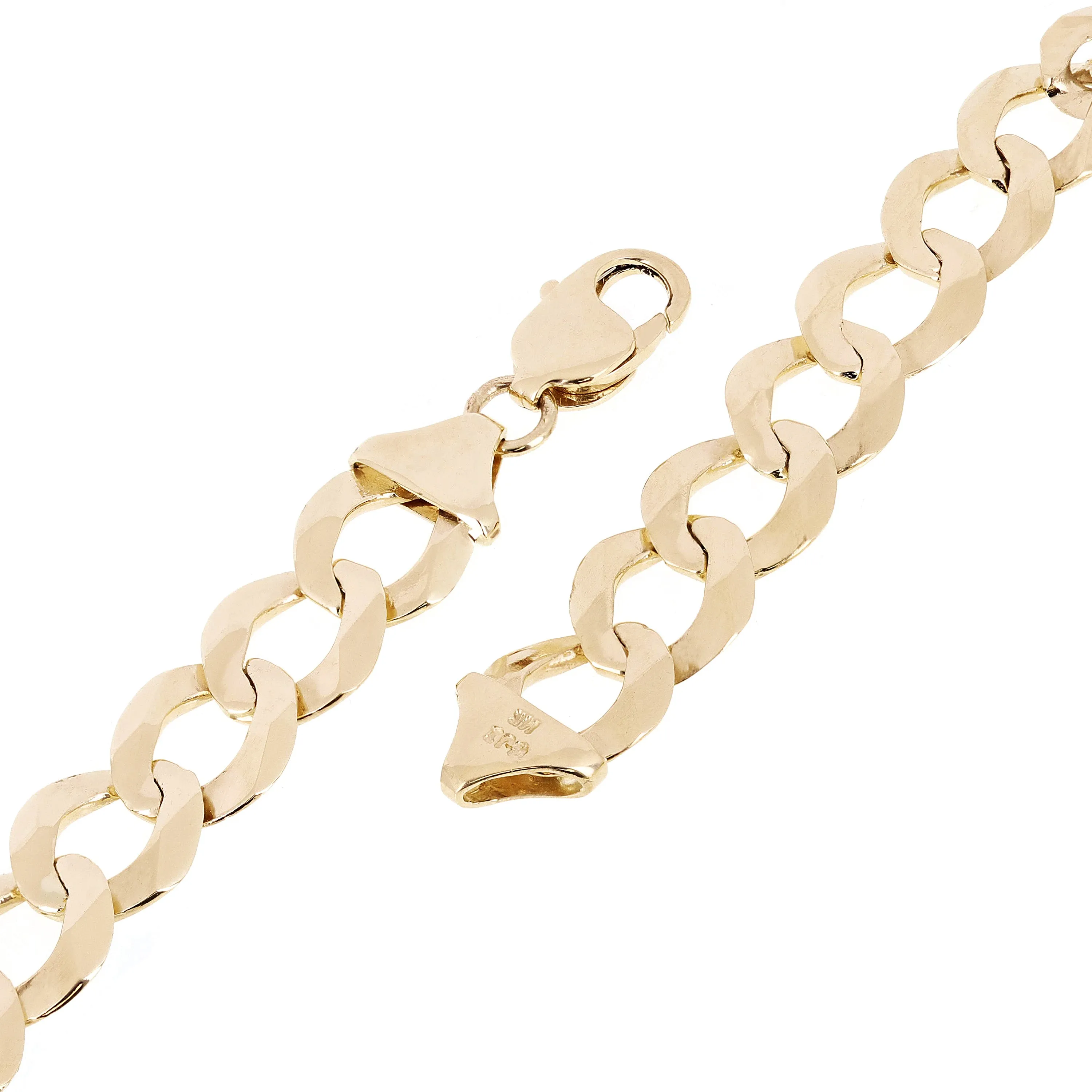 Men's 14k Yellow Gold Solid Cuban Link Chain Bracelet 9" 11mm - 25.2 grams