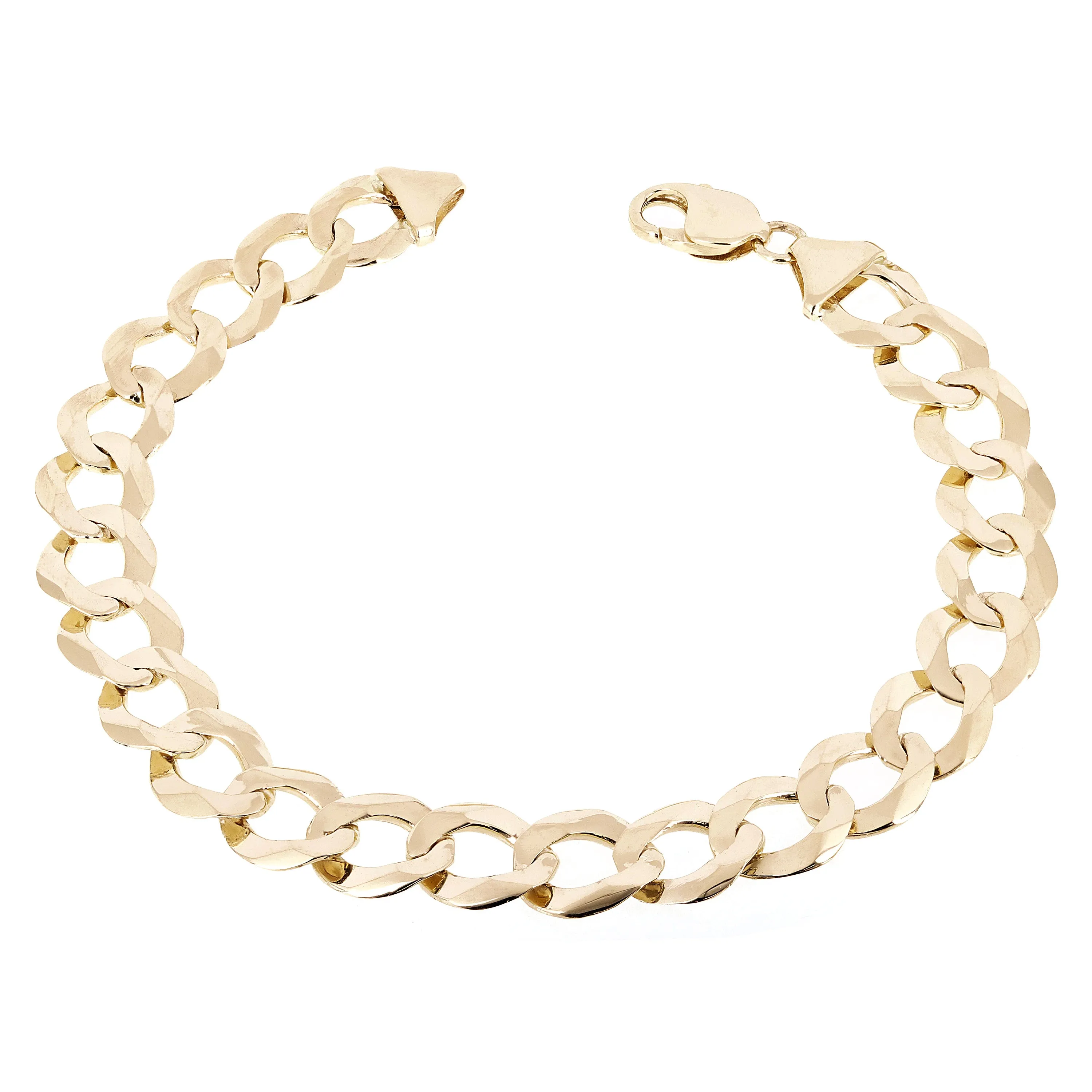 Men's 14k Yellow Gold Solid Cuban Link Chain Bracelet 9" 11mm - 25.2 grams