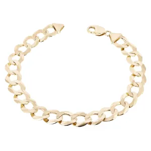 Men's 14k Yellow Gold Solid Cuban Link Chain Bracelet 9" 11mm - 25.2 grams