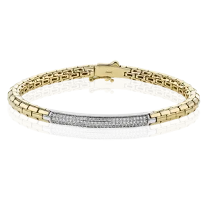 Men's Bracelet In 14k Gold With Diamonds