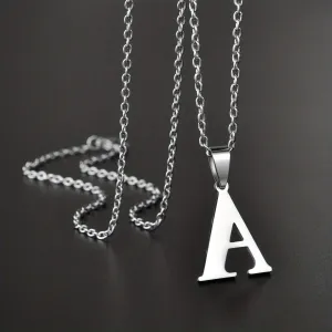 Men's Stainless Steel Letter Necklace Birthday Gift