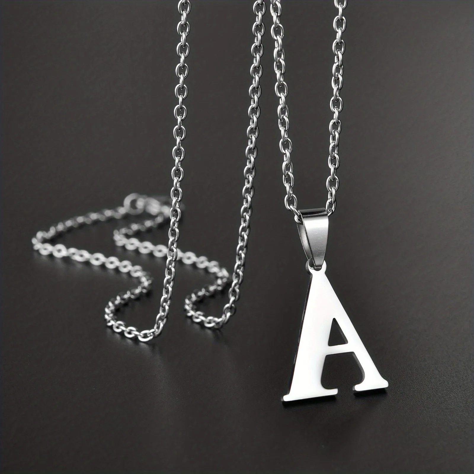 Men's Stainless Steel Letter Necklace Birthday Gift