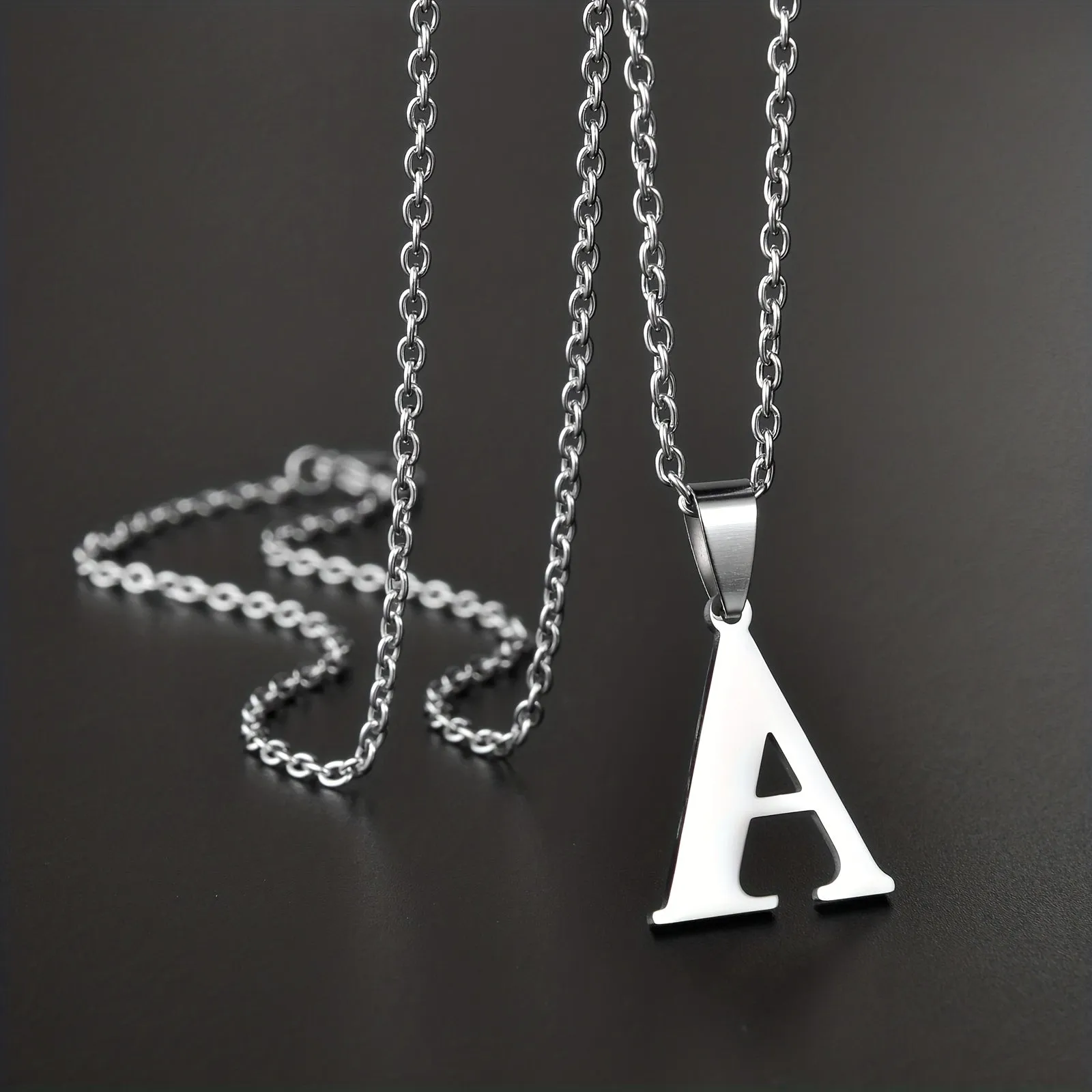 Men's Stainless Steel Letter Necklace Birthday Gift