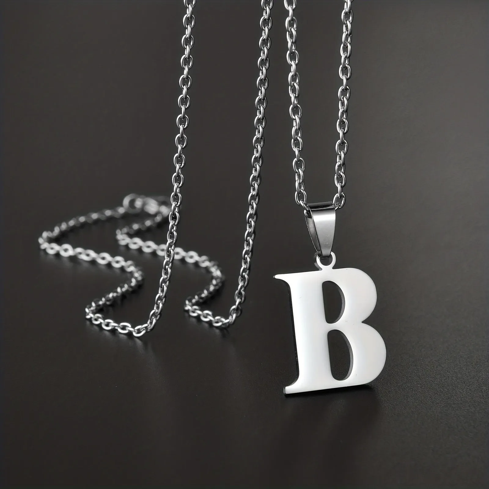 Men's Stainless Steel Letter Necklace Birthday Gift
